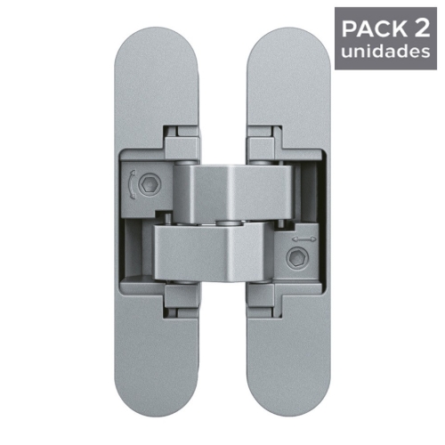 Bisagra oculta para puertas de hasta 40 Kg /  Cromo Satinado