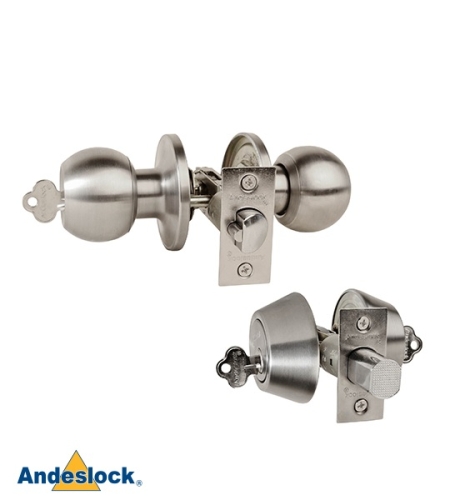 Kit Pomo y Cerrojo Acceso Principal Andeslock